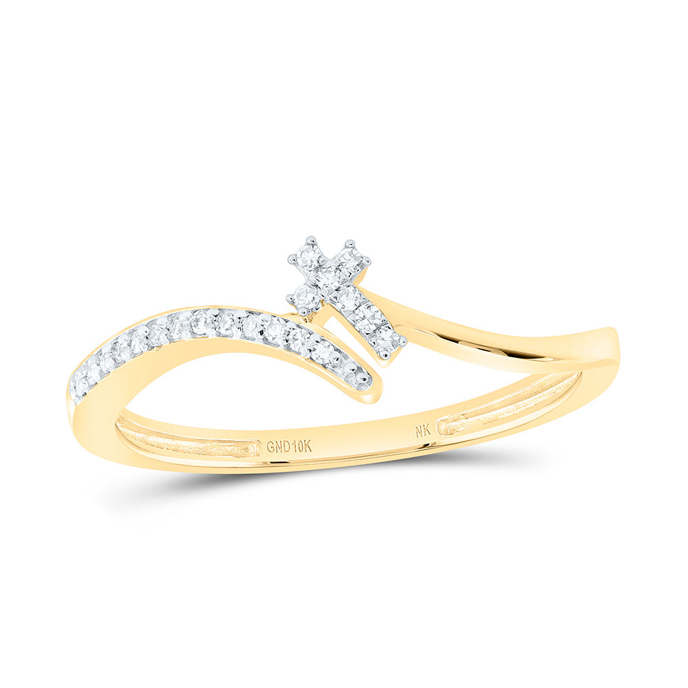 10k Gold 1/20 CTW-Natural Diamond Gift Cross Ring
