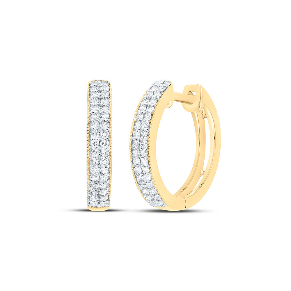 10k Gold 1/4 CTW-Natural Diamond Gift Hoop Earring