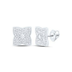 14k Gold 1/3 CTW-Natural Diamond Fashion Flower Earring