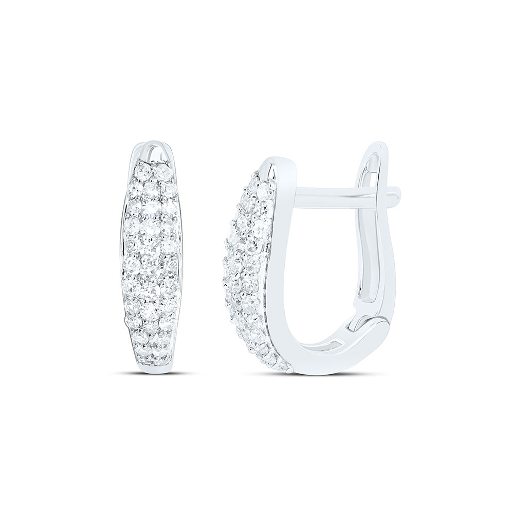 10k Gold 1/4 CTW-Natural Diamond Fashion Hoop Earring