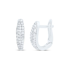 10k Gold 1/4 CTW-Natural Diamond Fashion Hoop Earring