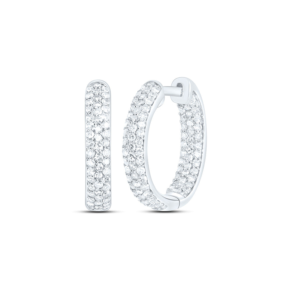 10k Gold 5/8 CTW-Natural Diamond Fashion Hoop Earring