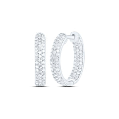 10k Gold 5/8 CTW-Natural Diamond Fashion Hoop Earring