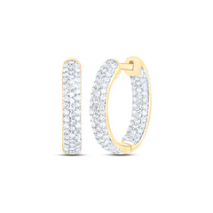 14k Gold 5/8 CTW-Natural Diamond Fashion Hoop Earring