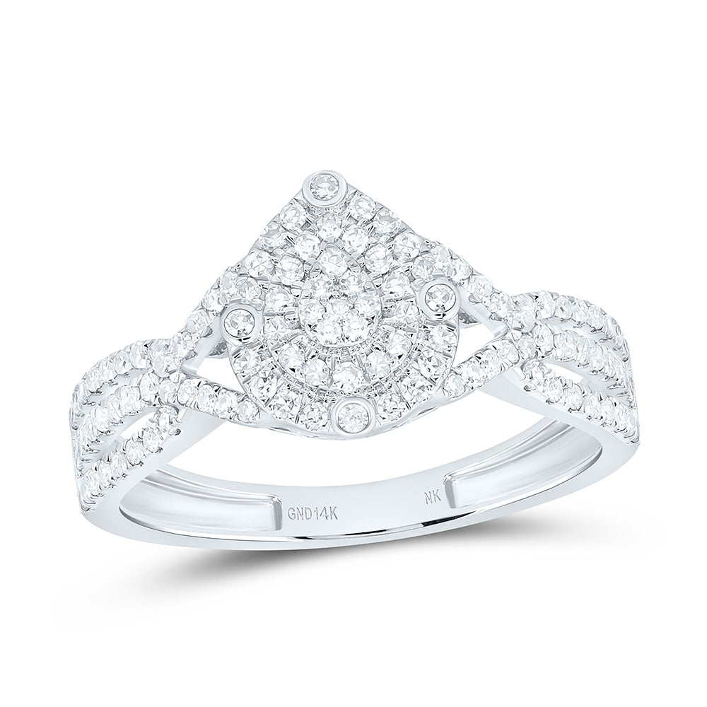 14k Gold 3/8 CTW-Natural Diamond Fashion Pear Ring
