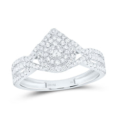 14k Gold 3/8 CTW-Natural Diamond Fashion Pear Ring