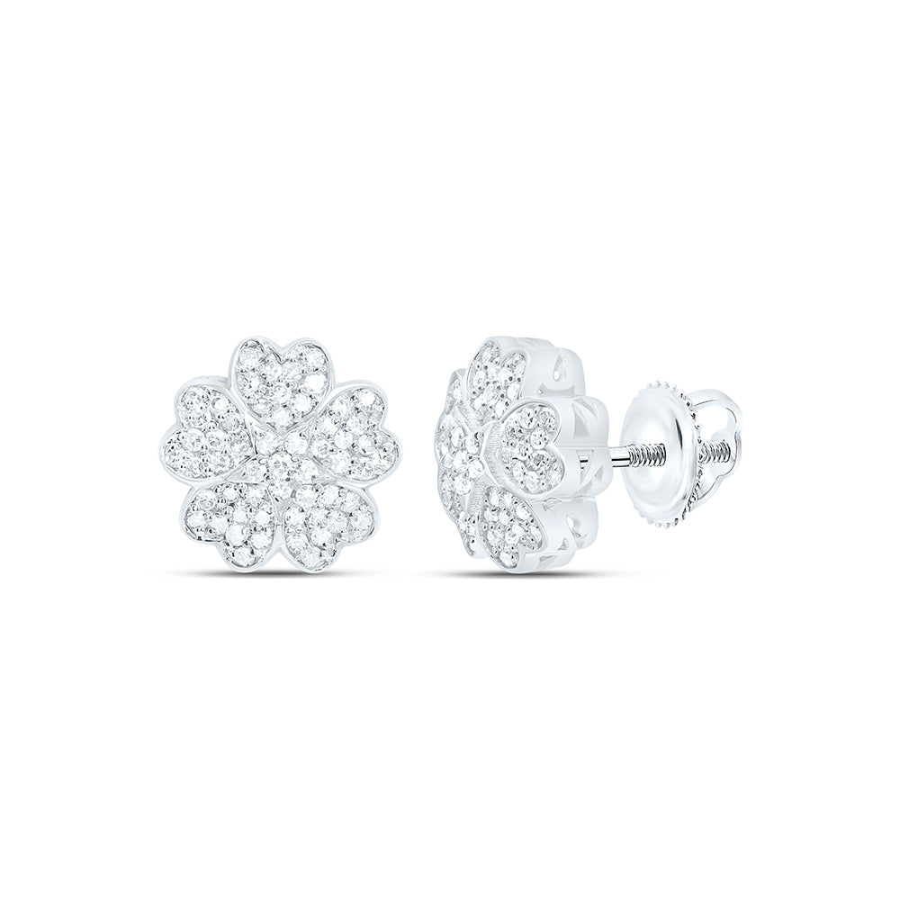 10k Gold 1/3 CTW-Natural Diamond Fashion Star Heart Flower Earring