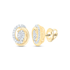 10k Gold 1/5 CTW-Natural Diamond Fashion Oval Earring