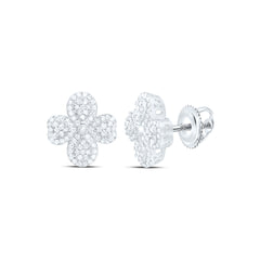 14k Gold 1/2 CTW-Natural Diamond Fashion Heart Pear Flower Earring