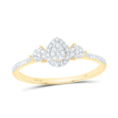 10k Gold 1/5 CTW-Natural Diamond Fashion Pear Ring