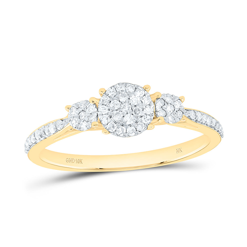 10k Gold 1/5 CTW-Natural Diamond Fashion Round Ring