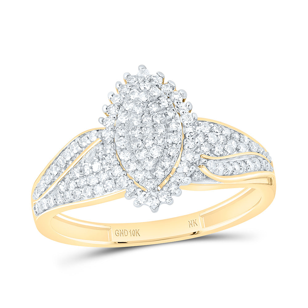 10k Gold 1/2 CTW-Natural Diamond Fashion Marquise Ring