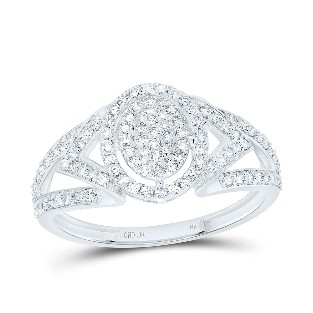 10k Gold 3/8 CTW-Natural Diamond Fashion Oval Ring