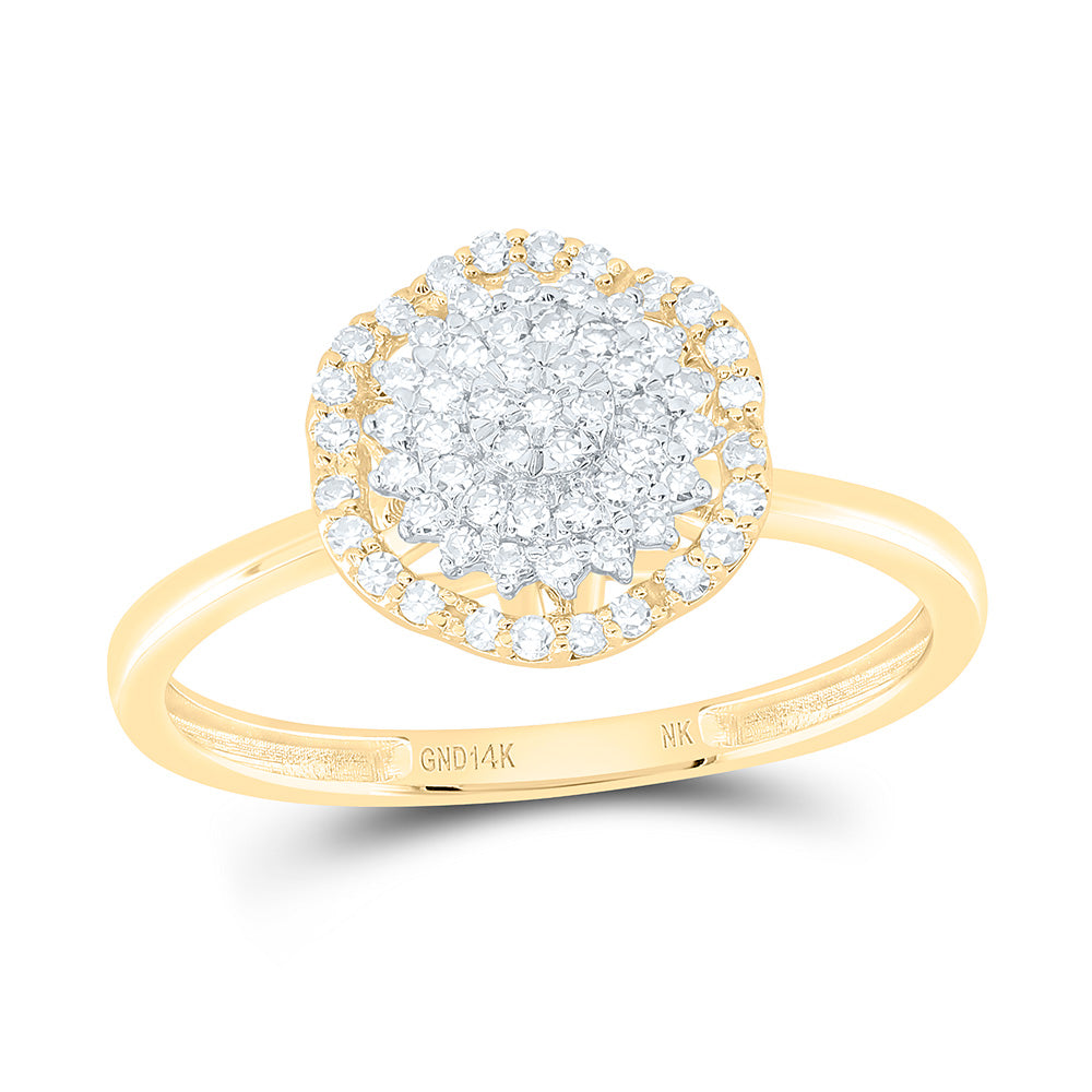 14k Gold 1/4 CTW-Natural Diamond Fashion Flower Ring