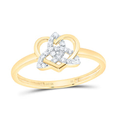 10k Gold 1/12 CTW-Natural Diamond Fashion Heart Ring