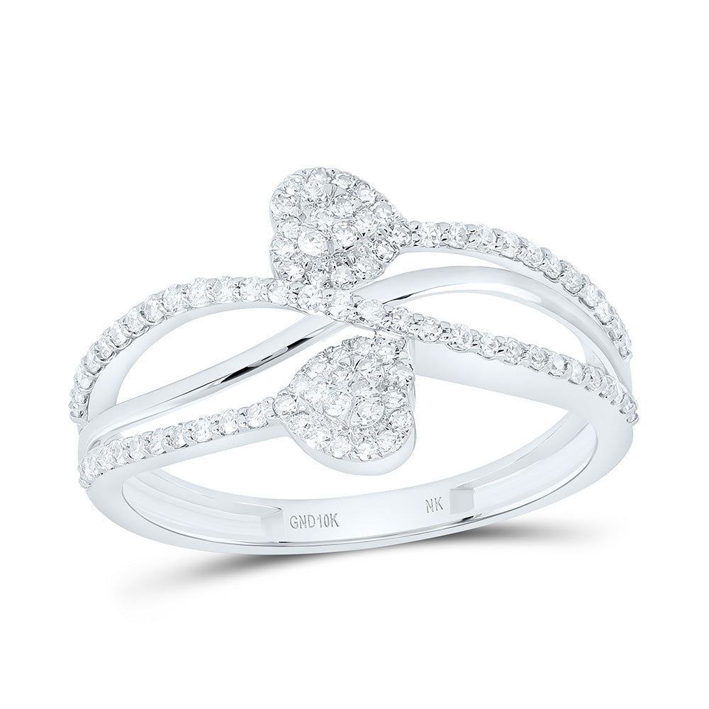 10k Gold 1/3 CTW-Natural Diamond Fashion Heart Ring