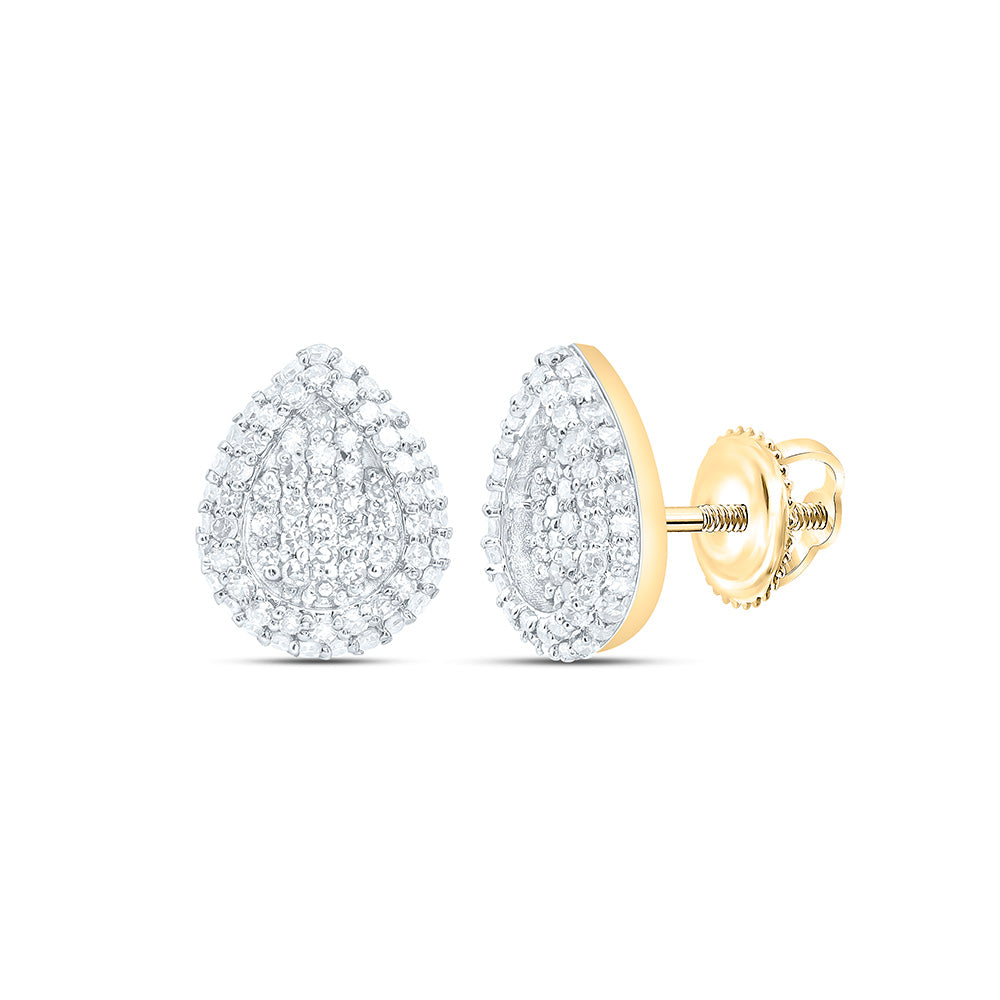 10k Gold 1/2 CTW-Natural Diamond Fashion Pear Earring