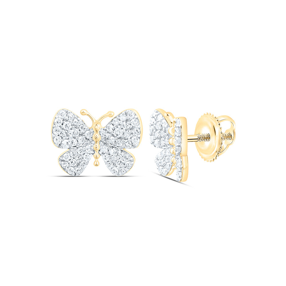 14k Gold 1/3 CTW-Natural Diamond Fashion Butterfly Earring