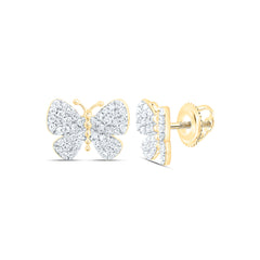 14k Gold 1/3 CTW-Natural Diamond Fashion Butterfly Earring