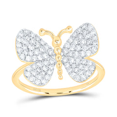 14k Gold 5/8 CTW-Natural Diamond Fashion Butterfly Ring