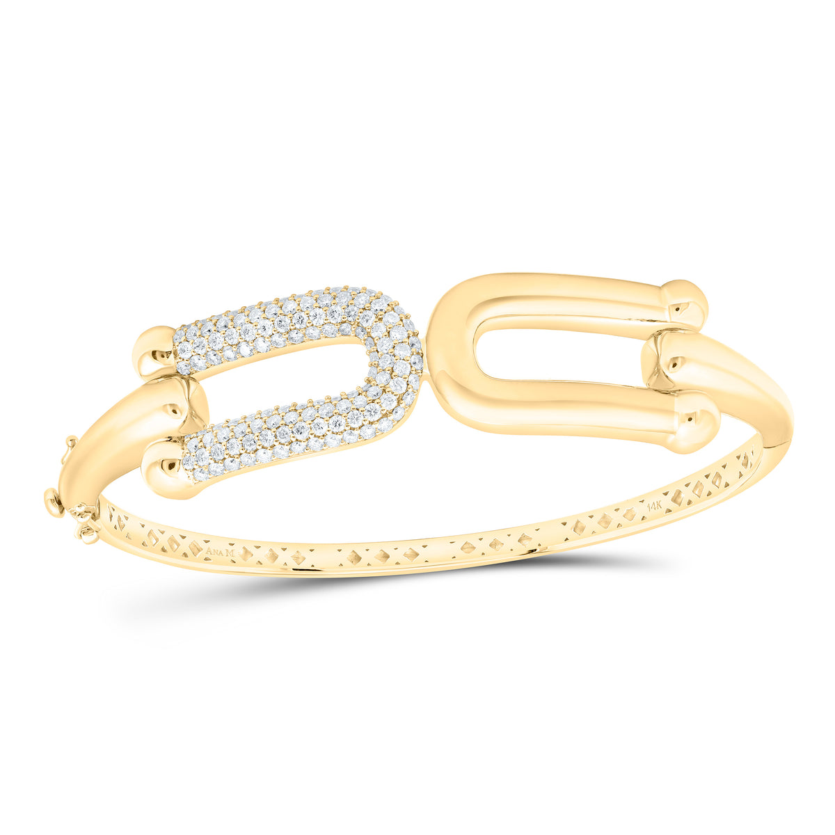 14k Gold 1 7/8 CTW-Natural Diamond Fashion Bangle (65X55MM)