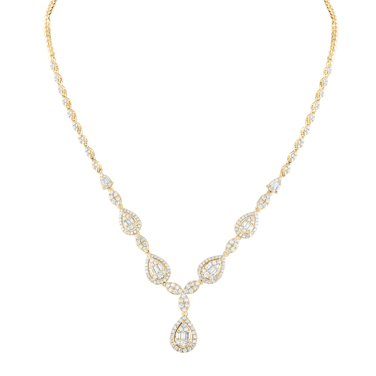 14k Gold 4 CTW-Natural Diamond Fashion Necklace (17 Inch )