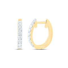 10k Gold 1/2 CTW-Natural Diamond Fashion Hoop Earring