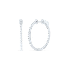10k Gold 1 CTW-Natural Diamond Fashion Hoop Earring