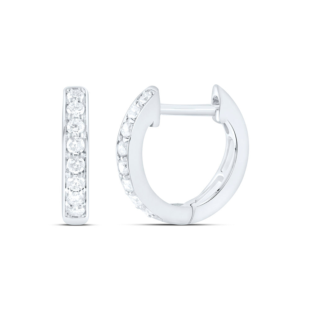 10k Gold 1/6 CTW-Natural Diamond Fashion Hoop Earring