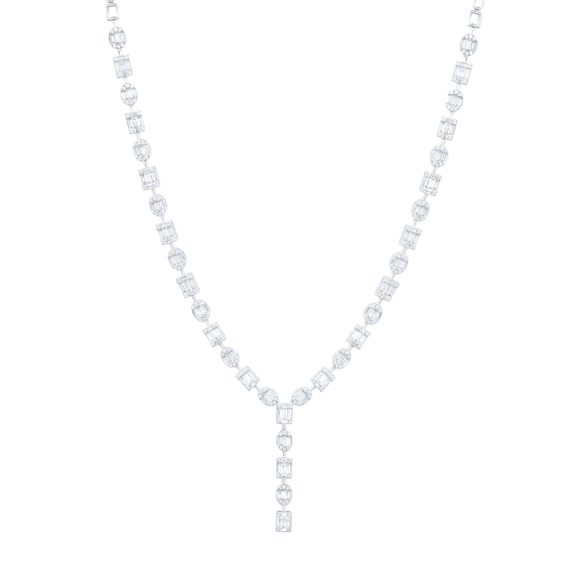 14k Gold 2 3/4 CTW-Natural Diamond Fashion Diana Necklace (17 Inch )