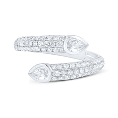 14k Gold 3/4 CTW-Natural Diamond Fashion Tear Drop Ring