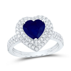14k Gold 1/2 CTW-Natural Diamond 8MM-Ht-Bs, Natural Gemstone Heart Ring