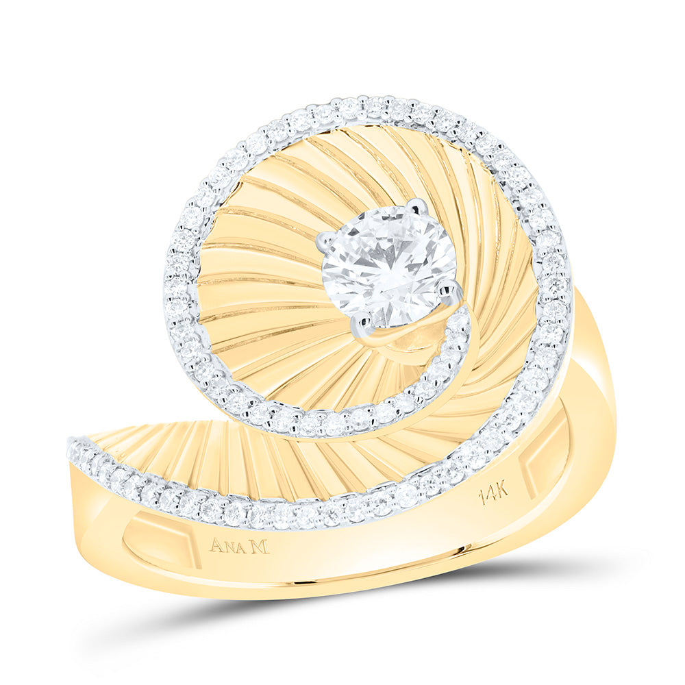 14k Gold 5/8 CTW-Natural Diamond 1/2 Ct-Crd Fashion Ring