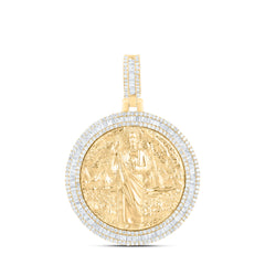 10k Gold 7/8 CTW-Natural Diamond St Jude Mens Charm