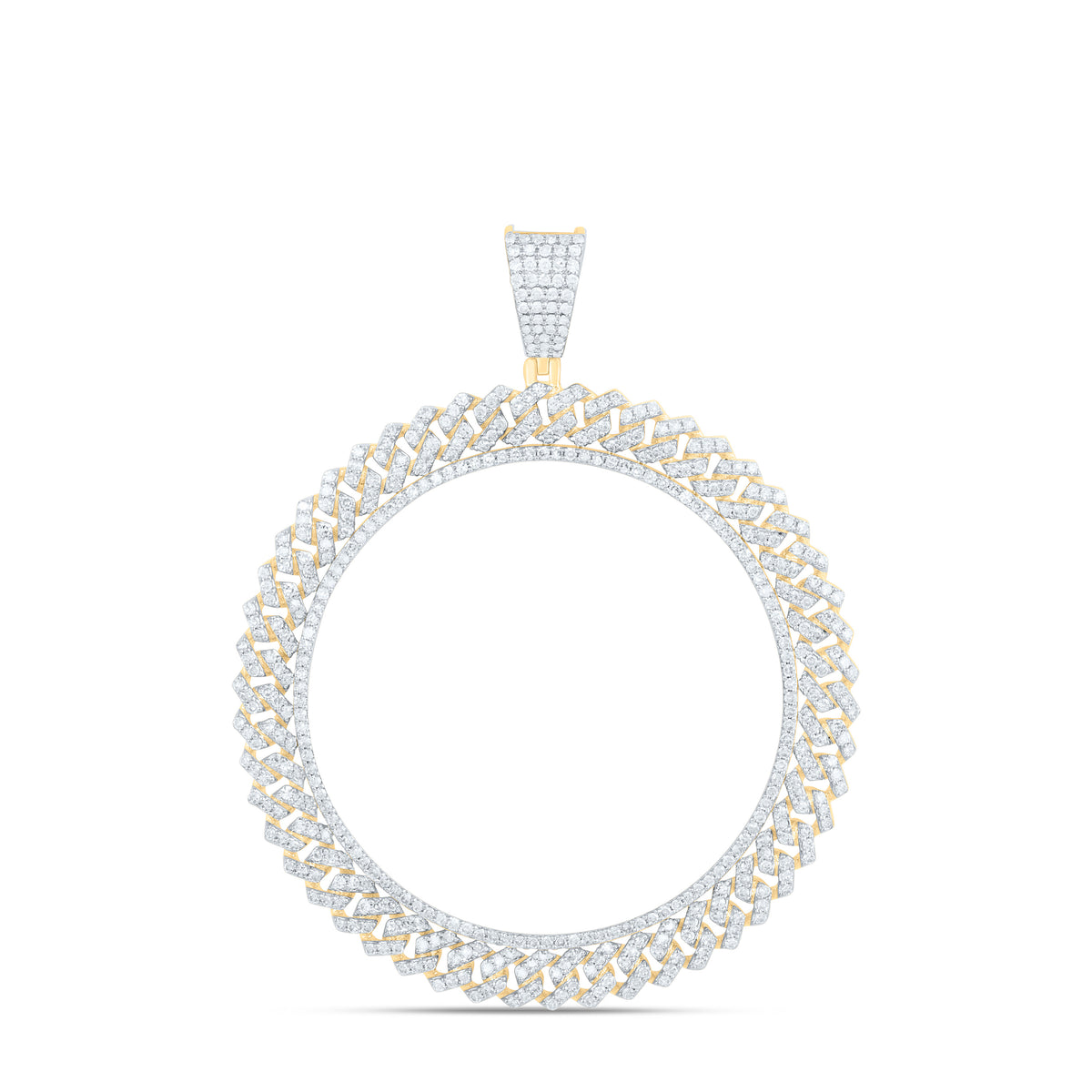 10k Gold 1 1/3 CTW-Natural Diamond Liberty Coin Bezel Mens Charm