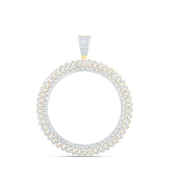 10k Gold 1 1/3 CTW-Natural Diamond Liberty Coin Bezel Mens Charm