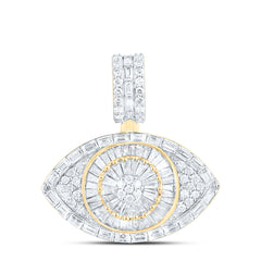 10k Gold 2 CTW-Natural Diamond Evil Eye Mens Charm