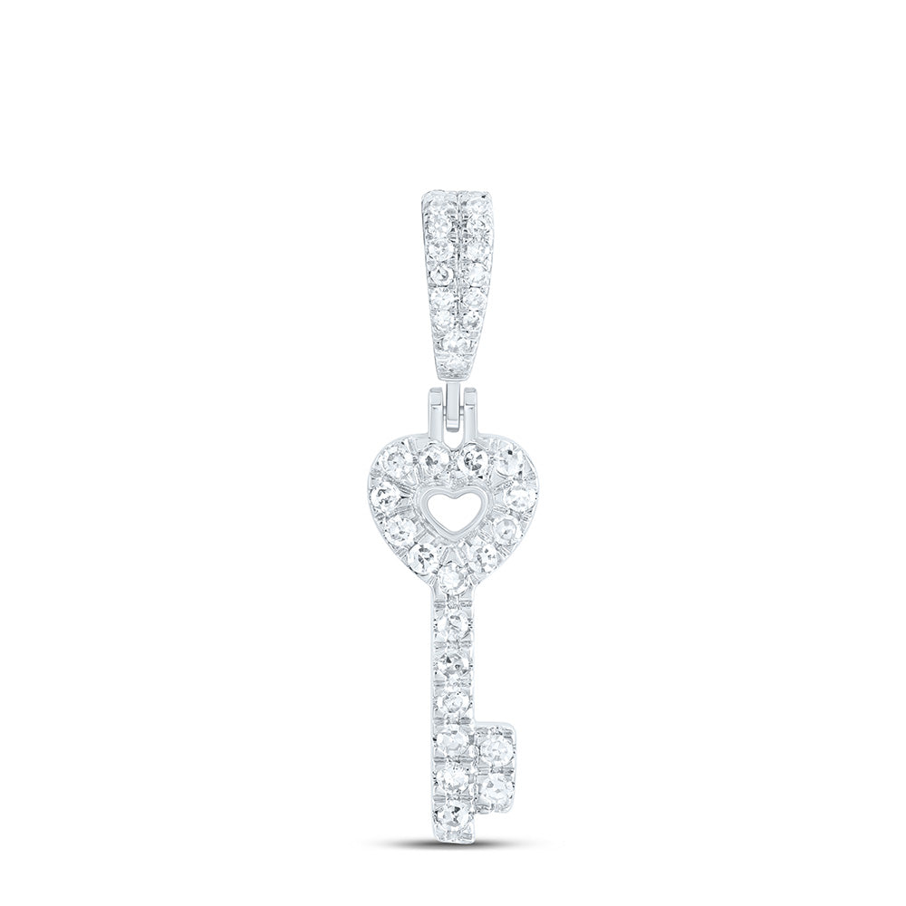 10k Gold 1/6 CTW-Natural Diamond Fashion Key Pendant