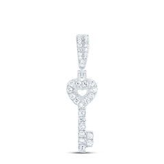 10k Gold 1/6 CTW-Natural Diamond Fashion Key Pendant