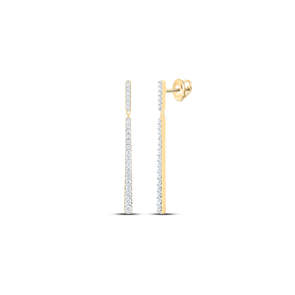 10k Gold 1/2 CTW-Natural Diamond Fashion Dangling Earring