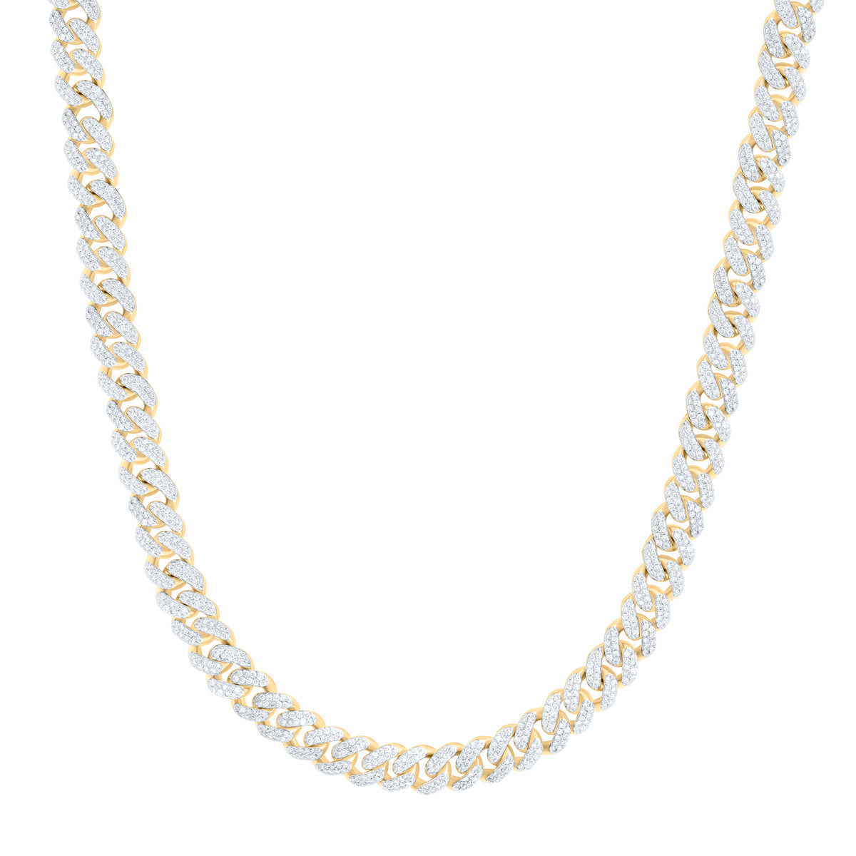 10k Gold 6 CTW-Natural Diamond (7 MM) Cuban Mens Chain (20Inch )