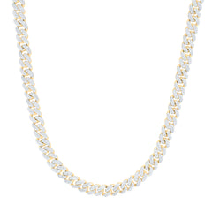 10k Gold 6 CTW-Natural Diamond (7 MM) Cuban Mens Chain (20Inch )