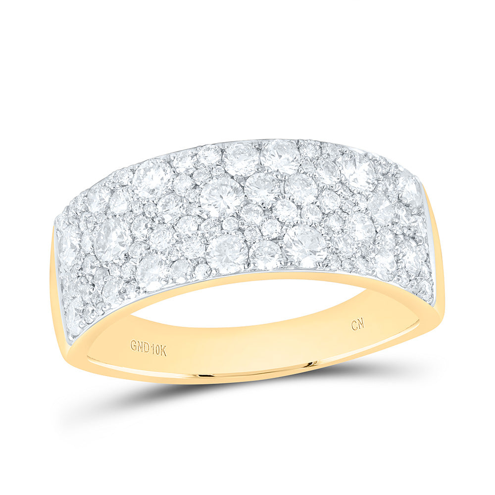 10k Gold 1 7/8 CTW-Natural Diamond Mens Band