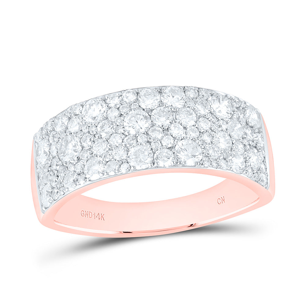 14k Gold 1 7/8 CTW-Natural Diamond Mens Band
