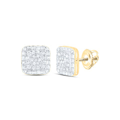 10k Gold 3/8 CTW-Natural Diamond Fashion Square Earring