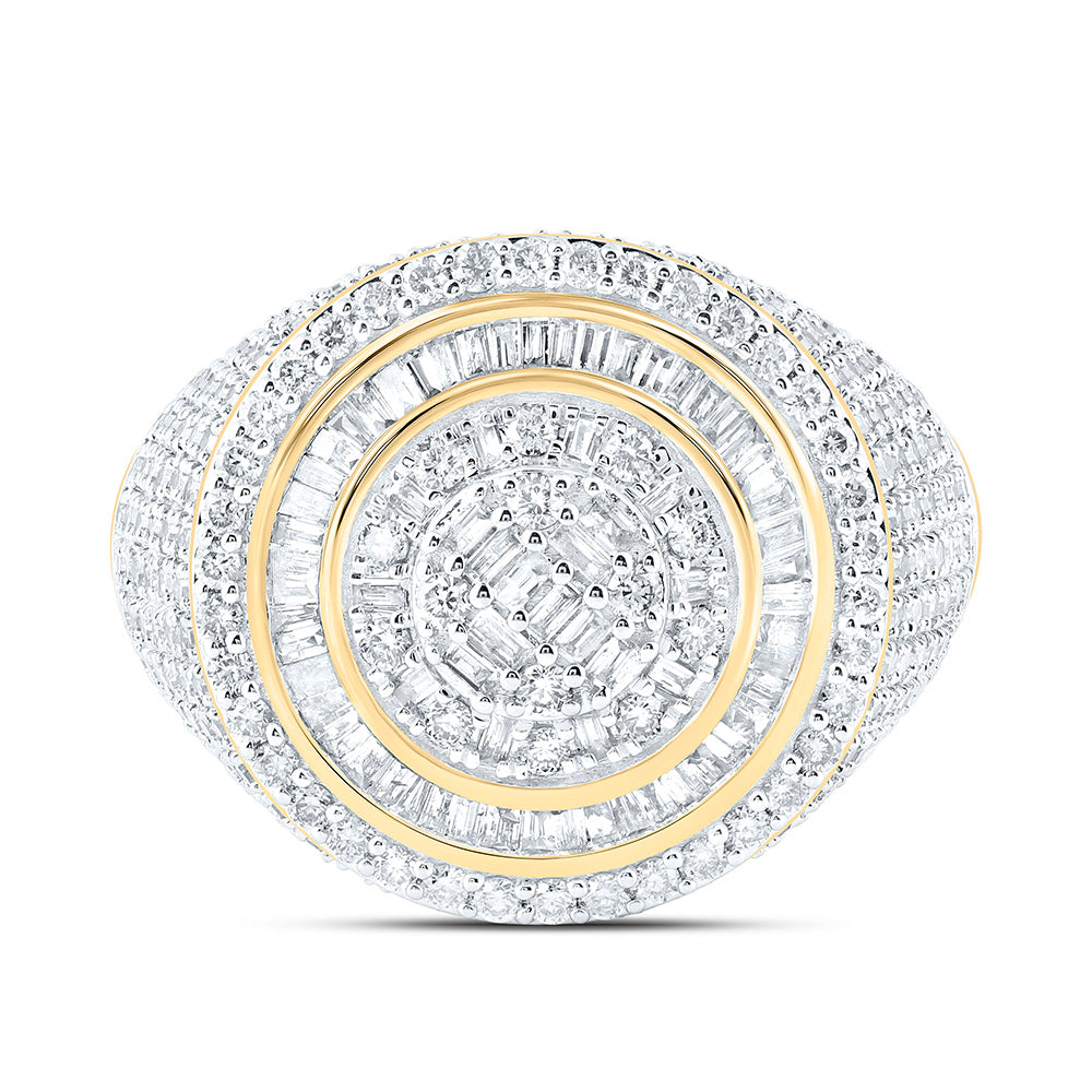 10k Gold 1 7/8 CTW-Natural Diamond Round Mens Ring