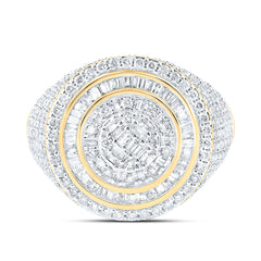 10k Gold 1 7/8 CTW-Natural Diamond Round Mens Ring