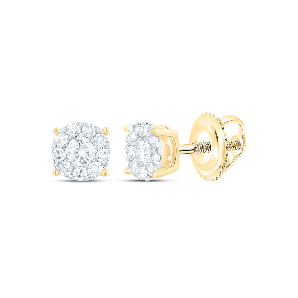 10k Gold 1/4 CTW-Natural Diamond Fashion Round Earring