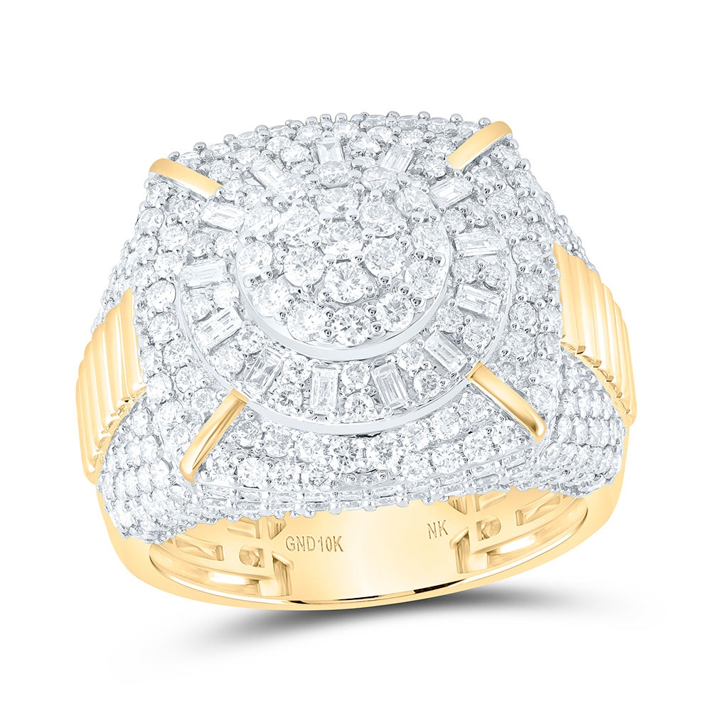 10k Gold 3 CTW-Natural Diamond Mens Ring