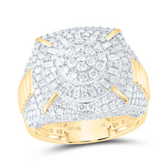 10k Gold 3 CTW-Natural Diamond Mens Ring